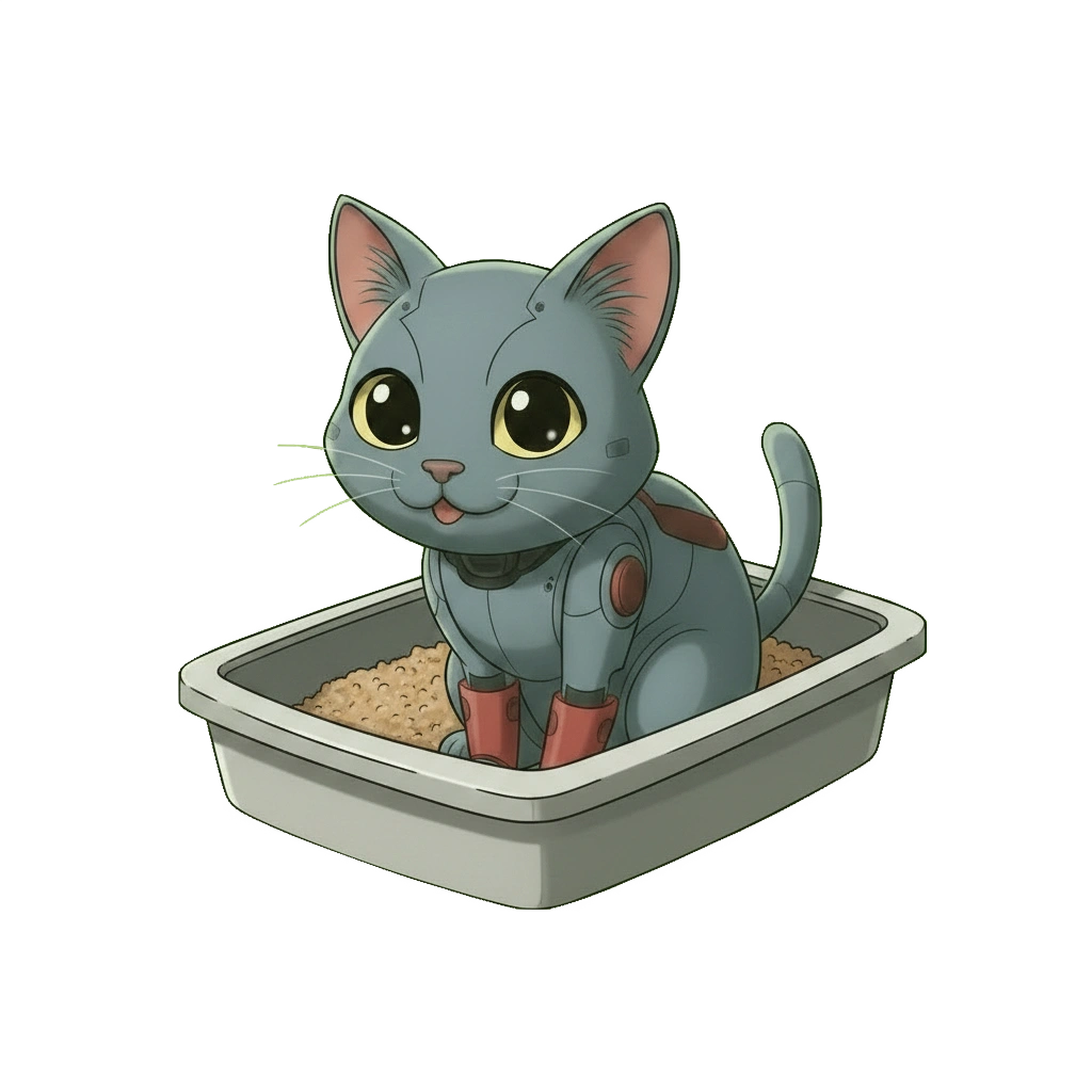 Felin tech dans sa litière