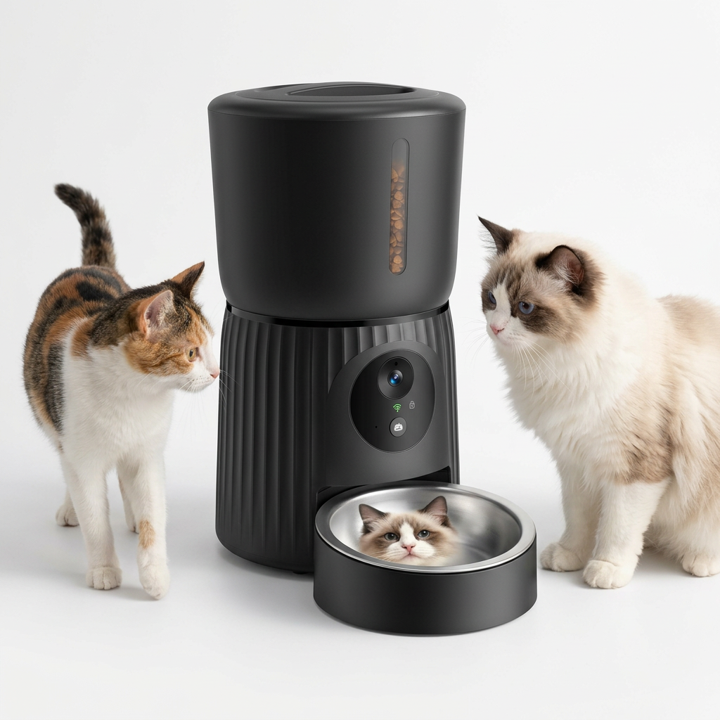 Faroro distributeur croquettes avec caméra pour chat