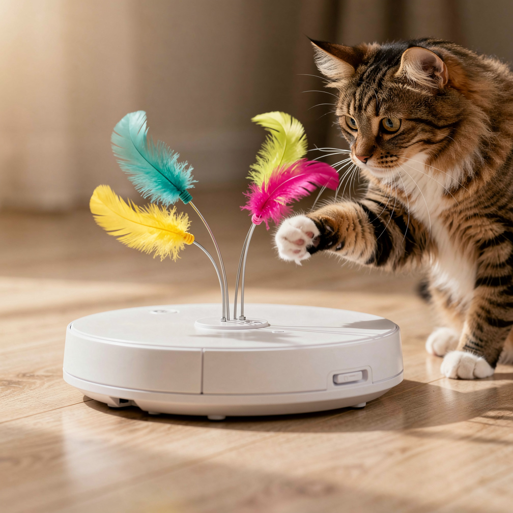 Potaroma 3-en-1 jouet chat automatique à plumes