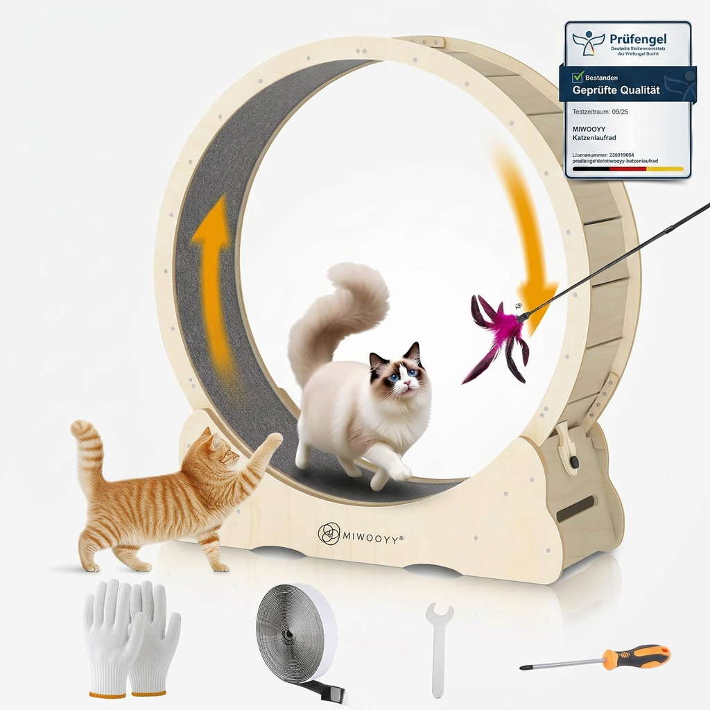 MIWOOYY roue exercice chat bois massif studio